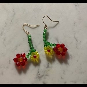 flower hook earrings
